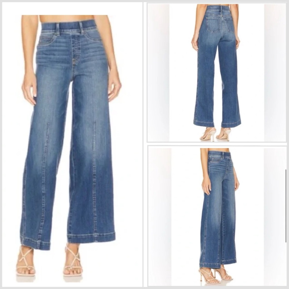 SPANX Seamed Front Wide Leg Jean in Vintage Indigo Size XL